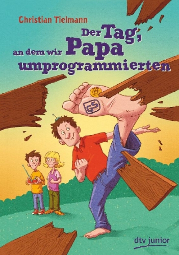 Buchcover und Innenansicht für das Buch: Der Tag, an dem wir Papa umprogrammierten