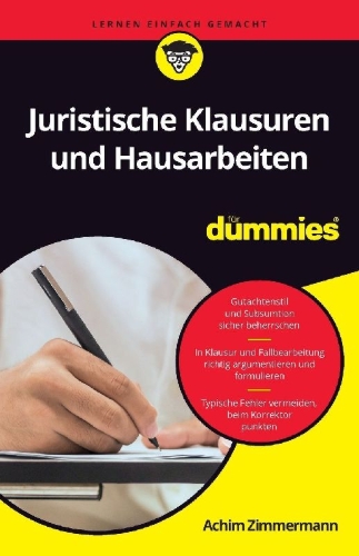Buchcover und Innenansicht für das Buch: Juristische Klausuren und Hausarbeiten für Dummies