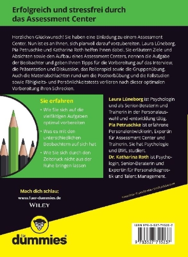 Buchcover und Innenansicht für das Buch: Assessment Center Training für Dummies