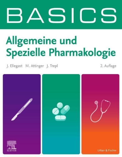 Buchcover und Innenansicht für das Buch: BASICS Allgemeine und Spezielle Pharmakologie