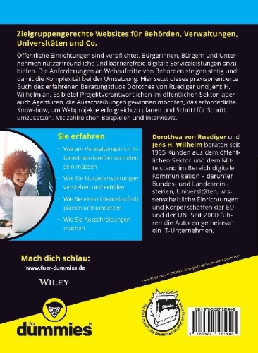 Buchcover und Innenansicht für das Buch: Erfolgreiche Websites für Öffentliche Einrichtungen für Dummies