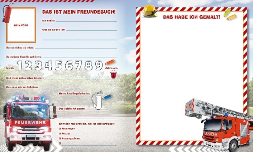 Buchcover und Innenansicht für das Buch: Rettungsfahrzeuge: Meine Kindergartenfreunde