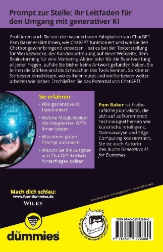 Buchcover und Innenansicht für das Buch: ChatGPT für Dummies