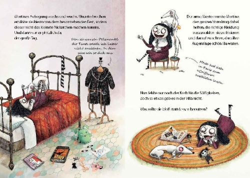 Buchcover und Innenansicht für das Buch: Mortina. Una storia che ti fara morire dal ridere