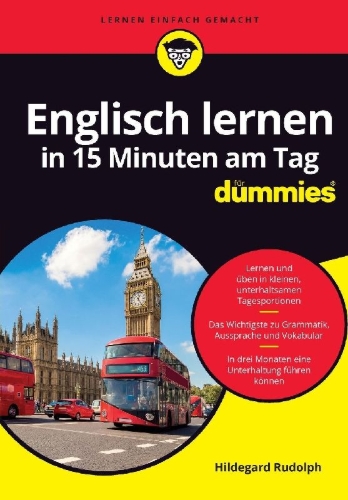 Buchcover und Innenansicht für das Buch: Englisch lernen in 15 Minuten am Tag für Dummies
