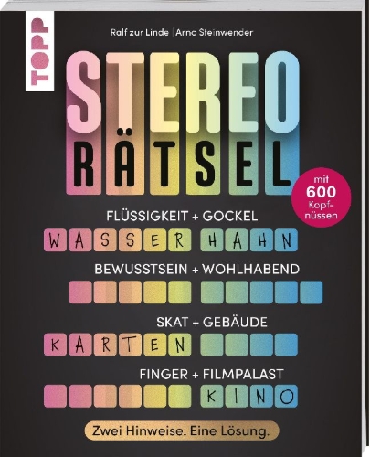 Buchcover und Innenansicht für das Buch: Stereo-Rätsel - Zwei Hinweise, eine Lösung
