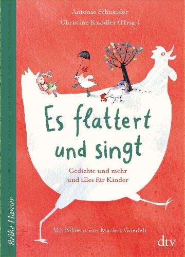 Buchcover und Innenansicht für das Buch: Es flattert und singt Gedichte und mehr und alles für Kinder