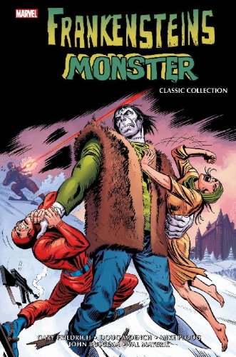 Buchcover und Innenansicht für das Buch: Frankenstein (1973) 1-18; Gigant-Size Werewolf (1974) 2; Marvel Team-Up (1972) 36-37; Iron Man (1968) 101-102; Material aus Monsters Unleashed (1973)2, 4-10; Legion of Monsters (1975) 1