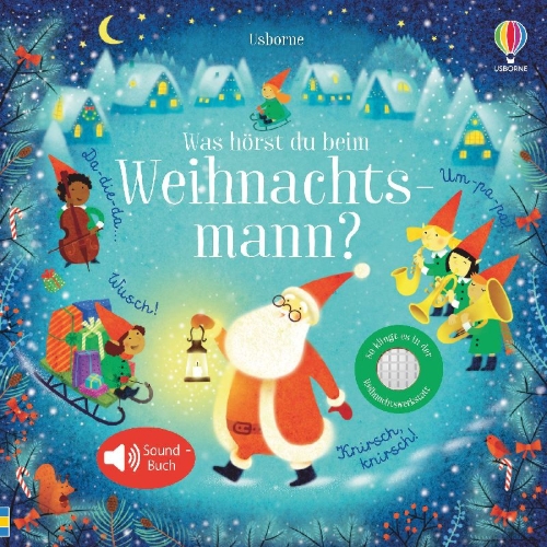 Buchcover und Innenansicht für das Buch: Was hörst du beim Weihnachtsmann?