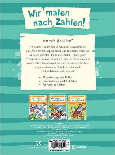 Buchcover und Innenansicht für das Buch: Mes coloriages magiques 1 - Créatures magiques