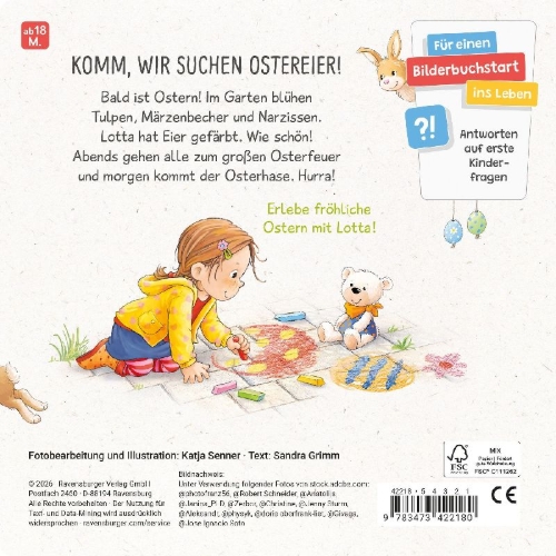 Buchcover und Innenansicht für das Buch: Lotta feiert Ostern