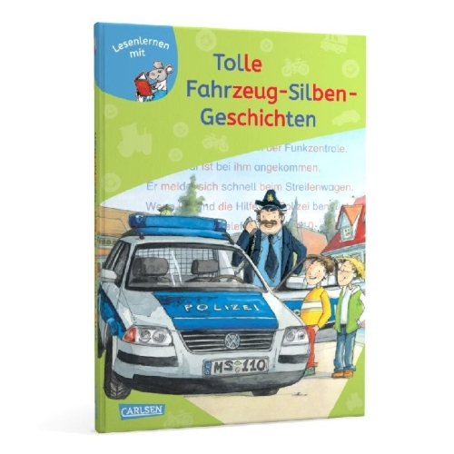 Buchcover und Innenansicht für das Buch: LESEMAUS zum Lesenlernen Sammelbände: Tolle Fahrzeug-Silben-Geschichten