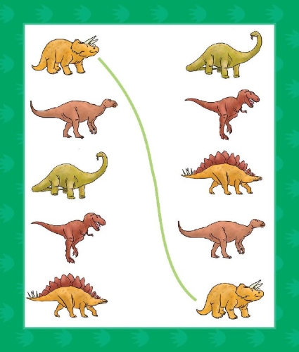 Buchcover und Innenansicht für das Buch: Klett Mein Lieblings-Block Spannende Dino-Rätsel