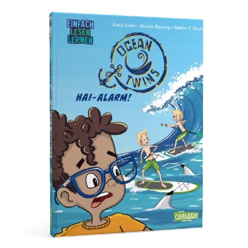 Buchcover und Innenansicht für das Buch: Ocean Twins: Hai-Alarm!
