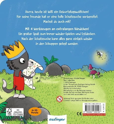 Buchcover und Innenansicht für das Buch: Willi Wölfchen: Wir finden einen Schatz!