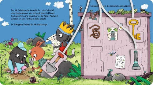 Buchcover und Innenansicht für das Buch: Willi Wölfchen: Wir finden einen Schatz!