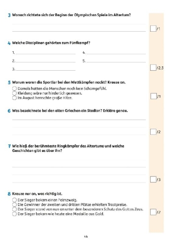 Buchcover und Innenansicht für das Buch: Übungsheft mit Lesetests in Deutsch 4. Klasse