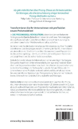 Buchcover und Innenansicht für das Buch: Die Preismodell-Revolution