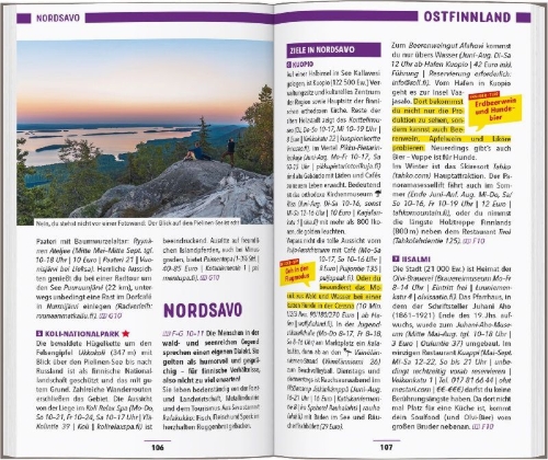 Buchcover und Innenansicht für das Buch: MARCO POLO Reiseführer Finnland