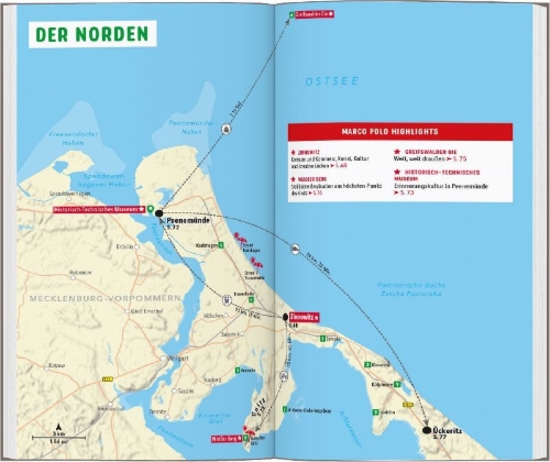 Buchcover und Innenansicht für das Buch: MARCO POLO Reiseführer Usedom