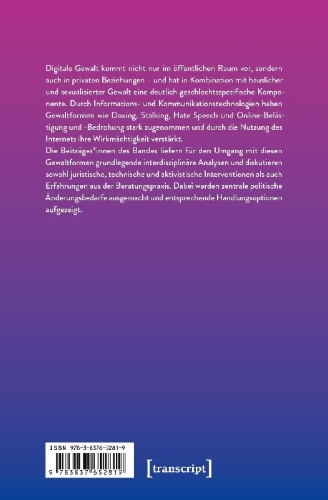 Buchcover und Innenansicht für das Buch: Geschlechtsspezifische Gewalt in Zeiten der Digitalisierung
