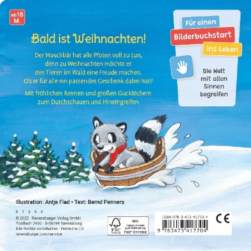 Buchcover und Innenansicht für das Buch: Frohe Weihnachten, liebe Tiere!