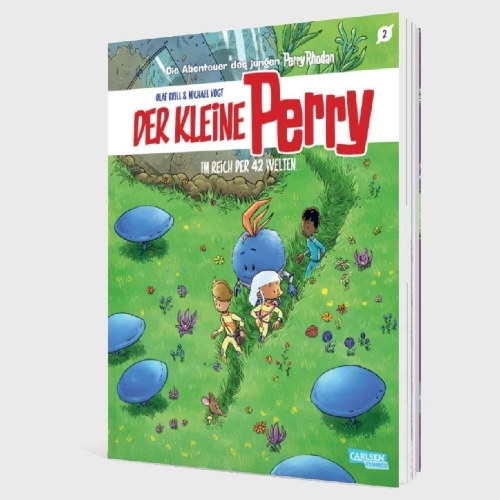 Buchcover und Innenansicht für das Buch: Der kleine Perry 2: Im Reich der 42 Welten