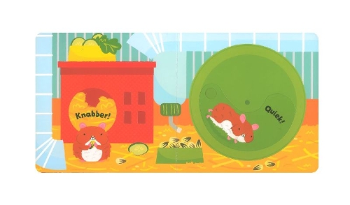 Buchcover und Innenansicht für das Buch: Babys erstes Schiebebuch: Haustiere