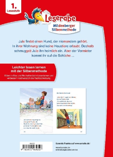 Buchcover und Innenansicht für das Buch: Leserabe mit Mildenberger Silbenmethode - Ein Hund für Jule