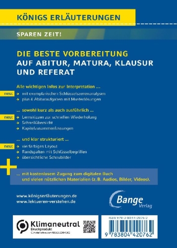 Buchcover und Innenansicht für das Buch: Der Besuch der alten Dame von Friedrich Dürrenmatt - Textanalyse und Interpretation