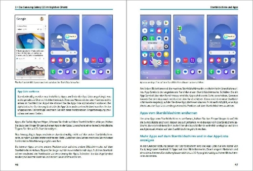Buchcover und Innenansicht für das Buch: Samsung Galaxy S25, S25 Plus und S25 Ultra mit Android 15: