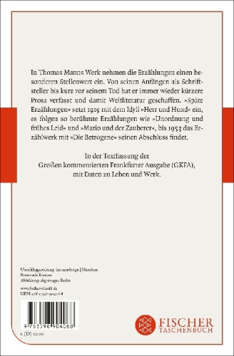 Buchcover und Innenansicht für das Buch: Späte Erzählungen 1919-1953