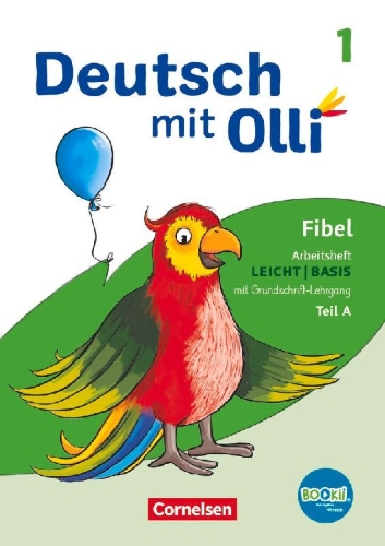 Buchcover und Innenansicht für das Buch: Deutsch mit Olli Erstlesen 1. Schuljahr. Arbeitsheft Leicht / Basis inkl. Grundschrift-Lehrgang