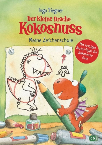Buchcover und Innenansicht für das Buch: Der kleine Drache Kokosnuss - Meine Zeichenschule
