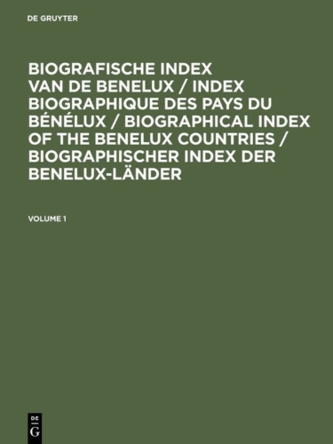 Buchcover und Innenansicht für das Buch: Biografische Index van de Benelux