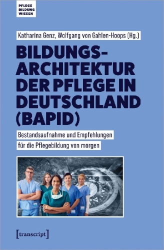 Buchcover und Innenansicht für das Buch: Bildungsarchitektur der Pflege in Deutschland (BAPID)