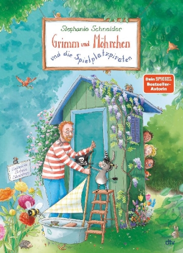 Buchcover und Innenansicht für das Buch: Grimm und Möhrchen und die Spielplatzpiraten