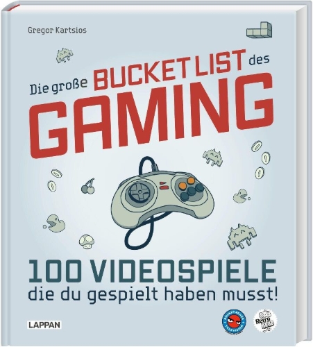 Buchcover und Innenansicht für das Buch: Die große Bucket List des Gaming