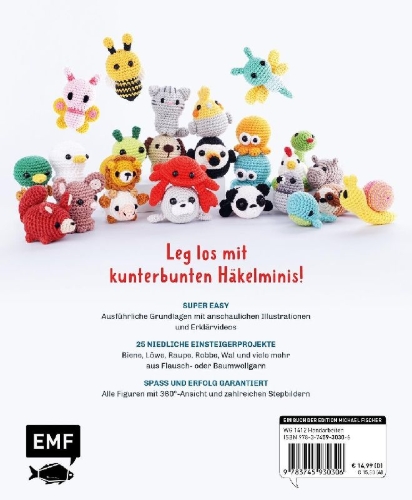 Buchcover und Innenansicht für das Buch: Mini Amigurumi Made Easy