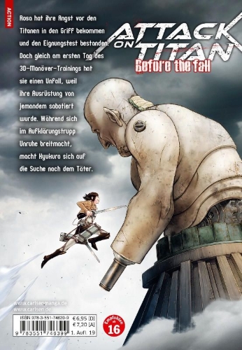 Buchcover und Innenansicht für das Buch: Shingeki no Kyojin - Before the Fall