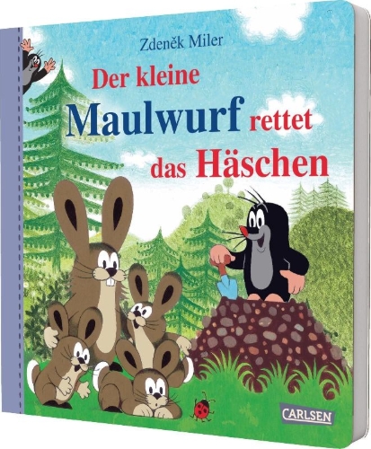 Buchcover und Innenansicht für das Buch: Der kleine Maulwurf rettet das Häschen