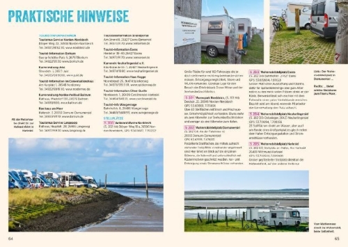 Buchcover und Innenansicht für das Buch: Nordseeküste mit dem Wohnmobil