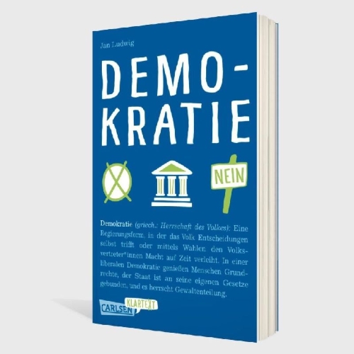 Buchcover und Innenansicht für das Buch: Demokratie (Carlsen Klartext)