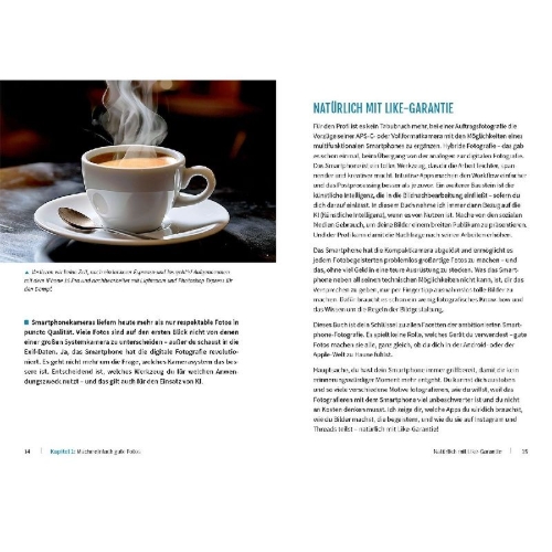 Buchcover und Innenansicht für das Buch: Smartphone-Fotos mit Like-Garantie
