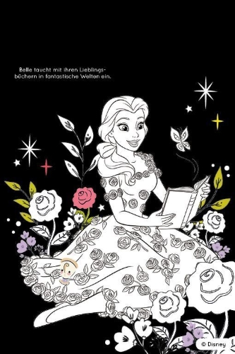 Buchcover und Innenansicht für das Buch: Disney Prinzessin: Mein großer Malzauber