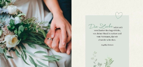Buchcover und Innenansicht für das Buch: Die besten Wünsche zur Hochzeit