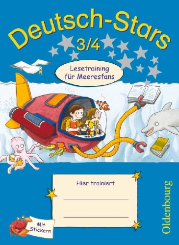 Buchcover und Innenansicht für das Buch: Deutsch-Stars 3/4. Lesetraining für Meeresfans