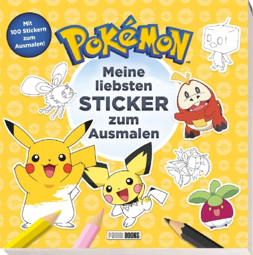 Buchcover und Innenansicht für das Buch: Pokémon: Meine liebsten Sticker zum Ausmalen
