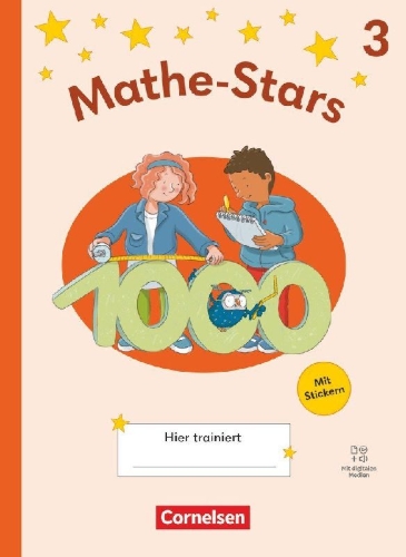 Buchcover und Innenansicht für das Buch: Mathe-Stars 3. Schuljahr - Regelkurs Ausgabe ab 2025 - Übungsheft mit Lösungen und digitalen Medien