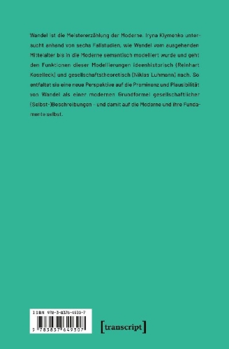 Buchcover und Innenansicht für das Buch: Semantiken des Wandels